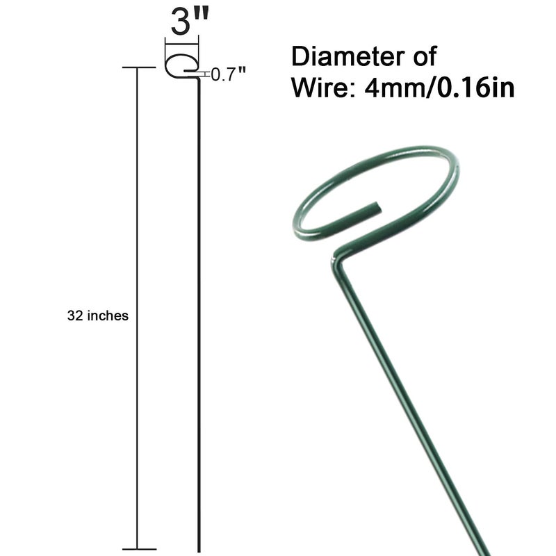 Dreecy 12 Pack 36 inch Plant Support Stakes,Single Stem Plant Support Stake Single Plant Stem Garden Flower Support Stake Steel Plant Cage Support Ring for Orchid Gladiolus Iris Dahlia Amaryllis Rose Lily - Image 3